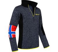 Nebulus Herren Pullover PAO, Warmer Fleecepullover, Pulli aus Fleece mit Half Zip Reißverschluss, Navy-gelb - S