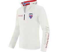 Nebulus Herren Pullover SKANDINAVIA, Warmer Fleecepullover, Pulli aus Fleece mit Half Zip Reißverschluss, Gardenia - M
