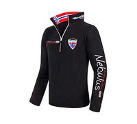 Nebulus Herren Pullover SKANDINAVIA, Warmer Fleecepullover, Pulli aus Fleece mit Half Zip Reißverschluss, schwarz - XXL