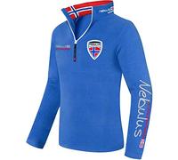 Nebulus Herren Pullover SKANDINAVIA, Warmer Fleecepullover, Pulli aus Fleece mit Half Zip Reißverschluss, Kobalt, Größe L