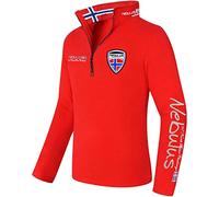 Nebulus Herren Pullover SKANDINAVIA, Warmer Fleecepullover, Pulli aus Fleece mit Half Zip Reißverschluss, rot - XL