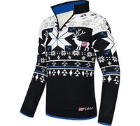 Nebulus Herren Strickpullover Fria, gefütterte Jacke, warm und flauschig, schwarz-weiß - XL