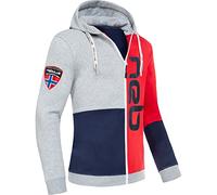 Nebulus Herren Sweatjacke NEBSTER, Jacke, praktische Kapuzenjacke, Navy-rot-grau - S