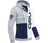 Nebulus Herren Sweatjacke NEBSTER, Jacke, praktische Kapuzenjacke, Navy-weiß-grau - M