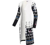 Nebulus Damen Jacke NOORS, warme Strickjacke, Strickmantel im Norweger-Style, weiß-schwarz - L/40