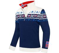 Nebulus Herren Strickpullover Steen, gefütterte Jacke, warm und flauschig, Navy-Offwhite - M