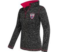 Nebulus Damen Pullover Kyle, Warmer Fleecepullover, Pulli aus Fleece mit Half Zip Reißverschluss, schwarz-pink - M/38