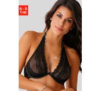 Neckholder-BH, Damen, Gr. 85, Cup D, schwarz, Spitze, Obermaterial: 80% Polyamid, 10% Elasthan, 10% Polyester, LASCANA BELLE AFFAIRE, BHs BH Spitzenwäsche Reizwäsche Spitzen-BH Bügel-BH Hochzeitswäsch