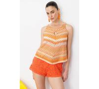 Neckholder-Bluse mit lockerem Schnitt und ethnischem Muster S