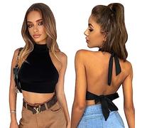 Neckholder Top Damen Ärmellose Tops Rückenfreies Tank Top Slim Fit Shirts Cami Top Sexy Crop Top Elegant Stil Strassenmode Sommer Oberteile