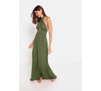 Neckholderkleid LSCN BY LASCANA, Damen, Gr. 42, N-Gr, grün (thyme), Jersey, Obermaterial: 47% Baumwolle, 47% Modal, 6% Elasthan, unifarben, figurbetont bodenlang, Neckholder, Kleider, in Maxilänge (53