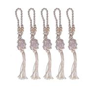 Necklace Cord, 5 Stück, Baumwoll - Seil mit verstellbarem Verschluss, Kristallanhänger Halter - Handgeflochten, langlebig, ideal für DIY Schmuckherstellung und Ersatz (Hellrosa)