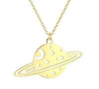 Necklace Halskette Ketten Schmuck Herren Frauen Anhänger Necklacesternenhimmel Saturn Planet Anhänger Halskette Hochzeitsfeier Punk Gold