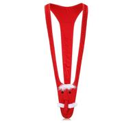 Neer Herren String Mankini Lustige Borat Tanga Schwimmen Unterwäsche Weihnachten V Form Badeanzug(Rot, Weiß,Weihnachtsmann Stil)