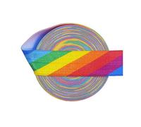 NEFLUM 5 Meter 20mm Regenbogen elastisches Spandex-Satinband Haargummi DIY Nähen dekoratives Gurtband, 20mm