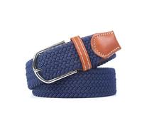 NEFLUM Elastischer, gewebter, lässiger Herren-/Damengürtel mit Dornschließe, erweiterbarer, geflochtener Stretch-Canvas-Gürtel, Navy blau, 107x3.3cm