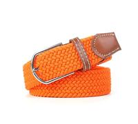 NEFLUM Elastischer, gewebter, lässiger Herren-/Damengürtel mit Dornschließe, erweiterbarer, geflochtener Stretch-Canvas-Gürtel, Orange, 107x3.3cm