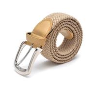 NEFLUM Nylon gewebter Gürtel Stoffgürtel Dornschließe Herren/Damen elastische Gürtel 3cm breiter elastischer Gürtel Bekleidungszubehör, Weiß, 110cm