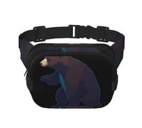 Negative Space Bear bedruckte multifunktionale Hüfttasche, Unisex, trendige Kuriertasche, Reise-Sport-Aufbewahrungstasche