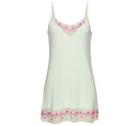 Negligé LASCANA, Damen, Gr. 32/34, N-Gr, blau (mint), Single Jersey, Obermaterial: 95% Viskose, 5% Elasthan, figurumspielend mini, tiefer V-Ausschnitt, Kleider Negligé, Mit schönen Spitzendetails (896