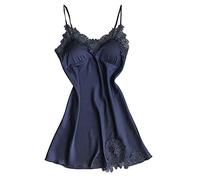 Negligee Damen Große Größen Rot Satin Sexy Negligee Nachthemd V Ausschnitt Spaghetti Träger Babydoll Nachtkleid Elegant Grosse Grössen Pyjama Dessous Erotik Reizwäsche Unterwäsche Nachtwäsche