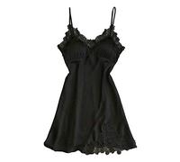 Negligee Damen Sexy Große Größe Push Up Nachtkleid Sexy Kurz Satin-Unterkleid Sommer Reizwäsche Babydoll Unterwäsche Ärmellose Nachthemden Kurz Dessous Nachtwäsche Für Frauen