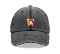 Negroni Cocktail Baseball Cap Vintage Washed Unisex Dad Hat Verstellbar, Schwarz , Einheitsgröße