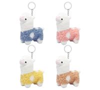 Neikafan Plüschtier Alpaka Schlüsselanhänger Lama 4 Stück Alpaka Kuscheltier Baby, Stofftier Alpaka Spielzeug Baby Geschenk für Kinder, Mädchen und Liebhaber Alpak Keychain