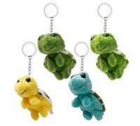 Neikafan Schildkröte Kuscheltier Anhänger 4 Stück Niedlicher Schlüsselanhänger Schildkröte Plüschtier Taschenanhänger, Schlüsselanhänger Travel Turtle Keychain für Männer und Frauen