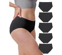 Neione Baumwoll Unterwäsche Damen Nahtlose Unterhosen Unsichtbare Hipster Panty Bequem Seamless Slip 5er Pack Schwarze M