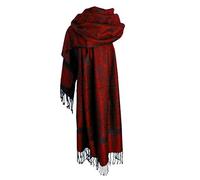 Nella-Mode Edler & Eleganter Schal, Stola; - Florales & Paisley-Muster, Rot