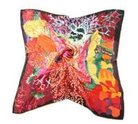 Nella-Mode Künstlerisches Hochwertiges SEIDENTUCH Bunter Garten Tuch aus 100% Seide Kunstdruck Malerei 85x85 cm, handrolliert