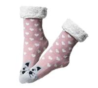 NELLEN 1 Paar Damen Kuschelsocken Weihnachtssocken Größe 36-41 warme Socken Hüttensocken Wintersocken Haussocken mit Anti Rutsch Noppen 36-41-Style 12