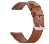 NEMUALL Leder Uhrenarmband 18mm, Smartwatch Armband Elegant Dünnes, Braun