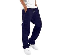 NEMXCE Cargohose Herren Chino Hose aus Leichter Baumwolle mit 6 Taschen Jogginghose elastischer Taille mit Kordelzug Freizeithose für Männer