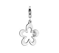Charm-Einhänger NENALINA "Blumen-Anhänger Zirkonia Kristalle 925 Silber" Charms Gr. mit Steinen, silberfarben (silber, weiß) Damen (19758456-0) silber, weiß