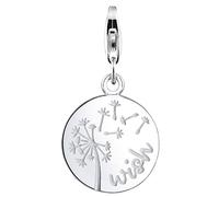 Nenalina, Charm Anhänger Wish Pusteblume Kombinierbar 925 Silber in silber, Schmuck für Damen Gr. OneSize