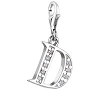 Nenalina Buchstabe D Karabiner Charm Anhänger für Bettelarmband aus 925 Sterling Silber 712704-019