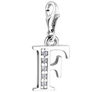 Nenalina Buchstabe F Karabiner Charm Anhänger für Bettelarmband aus 925 Sterling Silber 712706-019