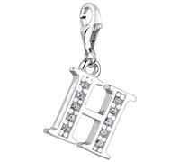 Nenalina Buchstabe H Karabiner Charm Anhänger für Bettelarmband aus 925 Sterling Silber 712708-019