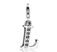 Nenalina Buchstabe L Karabiner Charm Anhänger für Bettelarmband aus 925 Sterling Silber 712712-019