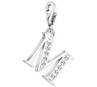 Charm Buchstabe "M" Anhänger Zirkonia 925 Silber Nenalina Silber 001 (Artikelnummer: 4P578/30X001)