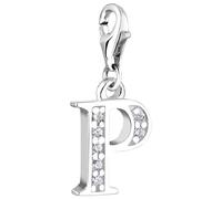 Nenalina Buchstabe P Karabiner Charm Anhänger für Bettelarmband aus 925 Sterling Silber 712716-019