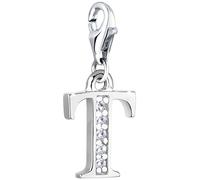 Nenalina Buchstabe T Karabiner Charm Anhänger für Bettelarmband aus 925 Sterling Silber 712720-019