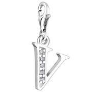 Nenalina Buchstabe V Karabiner Charm Anhänger für Bettelarmband aus 925 Sterling Silber 712722-019