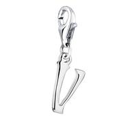 Nenalina Buchstabe V Karabiner Charm Anhänger für Bettelarmband aus 925 Sterling Silber 713251-000