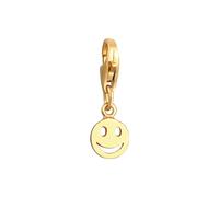 Nenalina Charm mit Smiling Face Anhänger 925 Silber goldfarben Damen