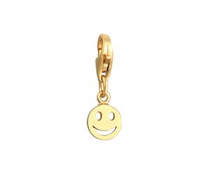 Nenalina Charm mit Smiling Face Anhänger 925 Silber goldfarben Damen