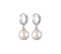 Nenalina Creolen synthetische Perlen Ohrhänger Klassik 925er Silber silberfarben Damen