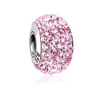 Nenalina Charm Kugel Bead Kristalle Glitzer 925 Silber Rosa